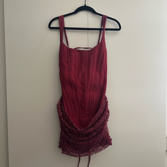 Babyboo Yeona burgundy mini dress - Picture 4 of 6